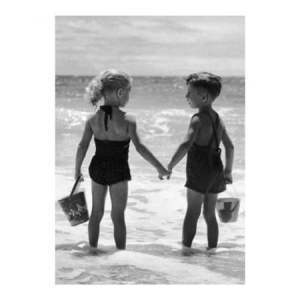 zwart_wit_foto_kinderen_strand